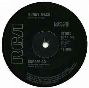 Image of Front Cover of 12" - VG/VG - BUNNY MACK, Supafrico (RCA; RCAT 142, UK 1981, Company Sleeve), Light marks. Wear to edge of company sleeve with ringwear.,  - 3446325S