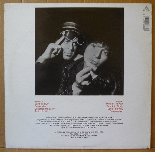 Image of Back Cover of LP - VG/VG+ - SUICIDE, A Way of Life (Chapter 22; CHAPLP35, UK 1988), small area of laminate missing from previous sticker, very light edge wear,  - 4246013S