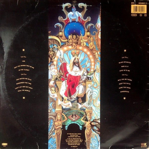 Image of Back Cover of 2xLP - VG/VG - MICHAEL JACKSON, Dangerous (Epic; 465802 1, Europe 1991, 2 Inners), ,  - 2826171E