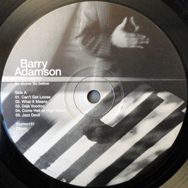 Image of Label Cover of 2314382C: LP - BARRY ADAMSON, As Above So Below (Mute; STUMM 161, UK 1998, Inner) Sticker on inner.  VG/VG