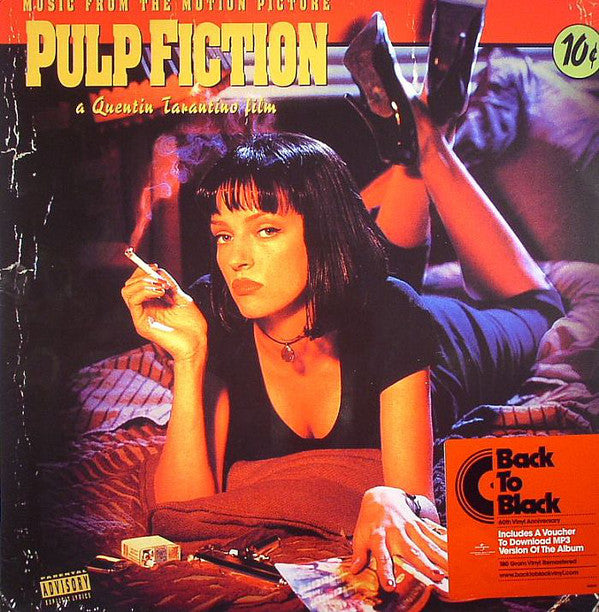 Image of Front Cover of LP - NEW/NEW - VARIOUS, Pulp Fiction - OST (Back To Black; 1111031, Europe 2016 Reissue, 180 Gram Vinyl), , Dick Dale's surf-guitar provided the memorable title theme ('Misirlou'), for Quentin Tarantino's 1994 smash, and although that sound runs throughout the soundtrack (along with bits and pieces of dialog from the movie), this is a pretty eclectic bunch of really terrific songs. Where else are you going to find Chuck Berry, Maria McKee, Al Green, The Statler Brothers, Kool and the