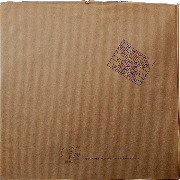 Image of Back Cover of LP - VG+/VG - LED ZEPPELIN, In Through The Out Door (Swan Song; SSK59410, UK 1979, Brown Paper Outer, "F" Sleeve, Inner, 'F' sleeve variant), ,  - 3126008E