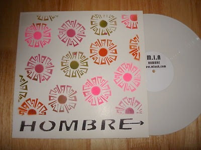 Image of Front Cover of 4014185C: 12" - M.I.A., Hombre / Inst / Acapella (MIA; MIA001, UK 2005, Stickered White Label, Company Sleeve, White Vinyl)   VG+/VG+