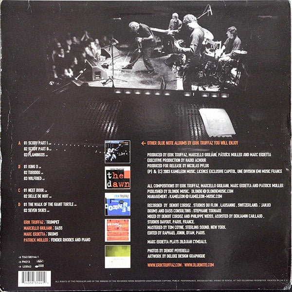 Image of Back Cover of 4614164C: 2xLP - ERIK TRUFFAZ, Walk Of The Giant Turtle (Blue Note; 583144 1, France 2003) 5cm seam split to top of sleeve. Discs have some storage marks and scuffs.  G+/VG