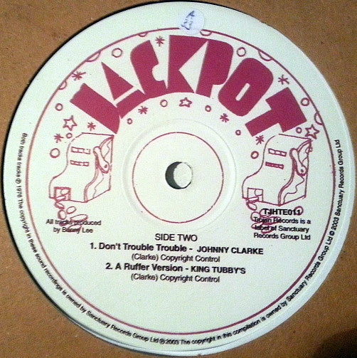 Image of Label Cover of 10" - VG/VG - JOHNNY CLARKE  / KING TUBBY, Blood Dunza / Don't Trouble Trouble (Trojan; TJHTE011, UK 2003 Reissue, Company Sleeve), Light marks ony.,  - 3526235E