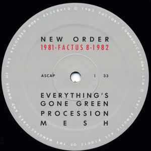 Image of Label Cover of 12" - VG+/VG+ - NEW ORDER, 1981 - Factus 8 - 1982 (Factory; FACTUS 8, US 1983 Reissue), ,  - 3126169E