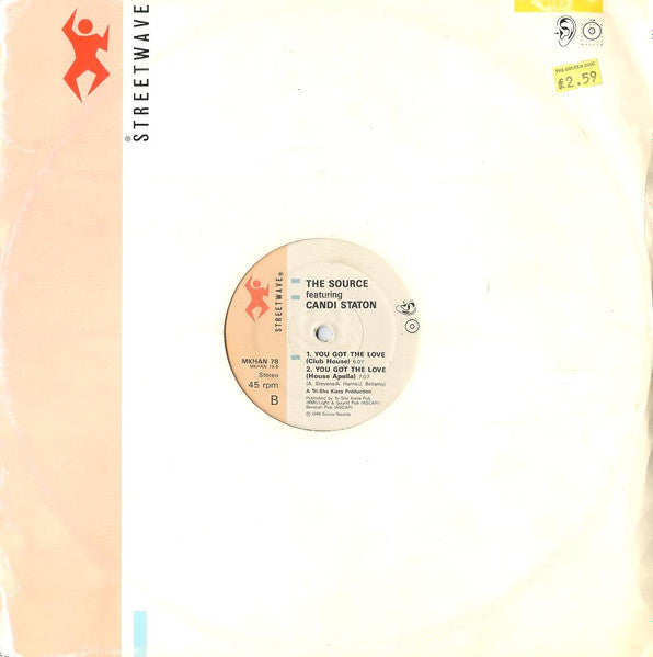 Image of Front Cover of 12" - VG/VG - THE SOURCE FEATURING CANDI STATON, You Got The Love (Streetwave; MKHAN78, UK 1986, Company Sleeve), Writing on labels. Light hairlines.,  - 2626127E