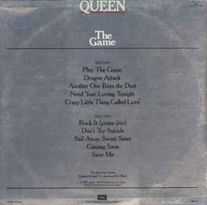 Image of Back Cover of LP - G+/VG - QUEEN, The Game (EMI; EMA 795, UK 1980, Silvered Sleeve, Inner With Rounded Corners), ,  - 2526124E