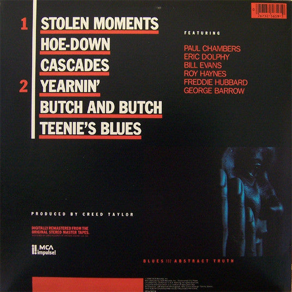 Image of Back Cover of LP - VG+/VG+ - OLIVER NELSON, Blues and the Abstract Truth (MCA; MCA-5659, US 1986 Reissue, Inner), A couple of light hairlines only.,  - 4026270E