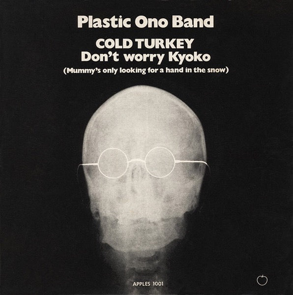 Image of Front Cover of 7" - VG/VG - PLASTIC ONO BAND, Cold Turkey / Don't Worry Kyoko (Mummy's Only Looking For A Hand In The Snow) (Apple Records; APPLES 1001, UK 1969, Picture Sleeve, Solid Centre ), Light marks only, Sleeve a little worn,  - 3316114C