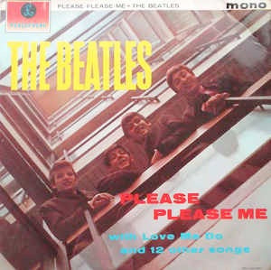 Image of Front Cover of LP - G/F - THE BEATLES, Please Please Me (Parlophone Black/Yellow; PMC 1202, UK 1963, Flipback Sleeve - Ernest J Day, Mono, 4th Pressing, "Parlophone Co", "Rec First Pub'' but no "Sold In UK...",  Side Indicator 1 under 'is' of Publishing), Sleeve heavily creased & split, tape damage on rear.,  - 3116173C