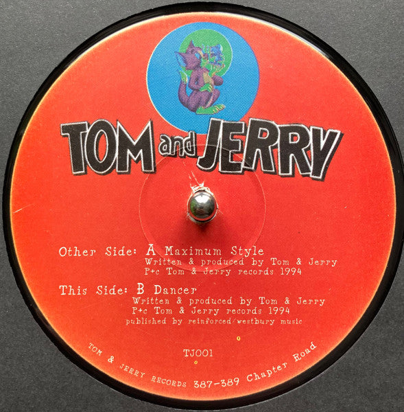 Image of Front Cover of 12" - /G+ - TOM & JERRY, Maximum Style (Tom & Jerry; TJ001, UK 2003 Reissue, Plain Sleeve), Light marks only, felt tip on label.,  - 3826288E