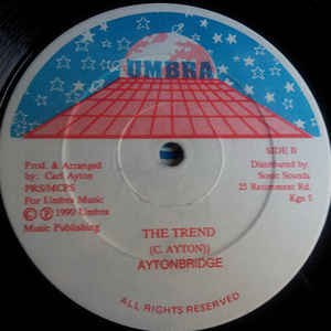 Image of Front Cover of 12" - /G+ - DADDY TAR / AYTONBRIDGE, Zigzawya / Full Up The Style (Umbra; UM-DIS 001, Jamaica 1990), Quite a few hairline marks,  - 3326146E