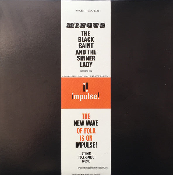Image of Back Cover of LP - VG/VG+ - CHARLES MINGUS, Black Saint & the Sinner Lady (MCA Blue Rainbow; AS-35, Germany 1985 Reissue, Gatefold, Company Inner), ,  - 2626169E
