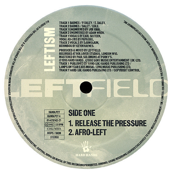 Image of Label Cover of 3xLP - VG/VG+ - LEFTFIELD, Leftism (Hard Hands ; HANDLP2T, UK 1995, Triple Gatefold, Limited Edition with extra tracks), Scuffs along edges, other clean cover. Pristine discs.,  - 3946313S