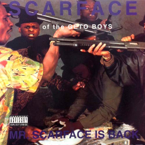 Image of Front Cover of LP - VG/G+ - SCARFACE OF THE GETO BOYS, Mr. Scarface Is Back (Rap-A-Lot; SL 57167, US 1991), Record has mostly lighter marks   plays above grade. Sleeve very slightly rough along opening, some light wear and creasing,  - 0916413C