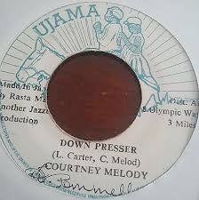 Image of Front Cover of 1454208S: 7" - COURTNEY MELODY, Down Presser / Version (Ujama; , Jamaica 1988)   /VG