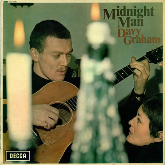 Image of Front Cover of LP - G+/G+ - DAVY GRAHAM, Midnight Man (Decca Red Unboxed; LK4780, UK 1966), Writing On Rear Sleeve, Edge Wear, Sleeve Dirty,  - 0726259E