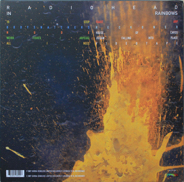Image of Back Cover of LP - EX/EX - RADIOHEAD, In Rainbows (XL; XLLP 324, UK 2007, Heavy Card Sleeve, Inner, 180 Gram Vinyl, A1/B3 - 3rd Repress in 2007), Opened Instore, Still In Shrinkwrap,  - 2846269S