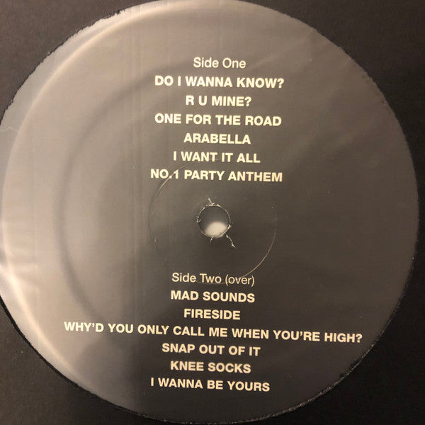 Image of Label Cover of LP - NEW/NEW - ARCTIC MONKEYS, AM (Domino; WIGLP317, Europe 2021 Reissue, Gatefold, Insert, 180 Gram & Download.), , Who knew it was possible to hear in mono-chrome? Arctic Monkeys  5th studio album is a wickedly seductive record, draped in black leather and wielding a switch-blade. Alex Turner and co. had spent years shapeshifting from pointed indie, to sun-stroked desert rock to whimsical psychedelic pop. It wasn t until AM that they created a sound so assured and so spellbinding. 