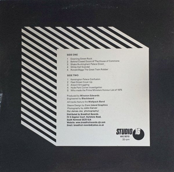 Image of Back Cover of 5154168S: LP - WINSTON EDWARDS & BLACKBEARD AT 10 DOWNING STREET, Dub Conference (Studio 16 ; WE0010, UK 2000s Reissue)   NEW/NEW