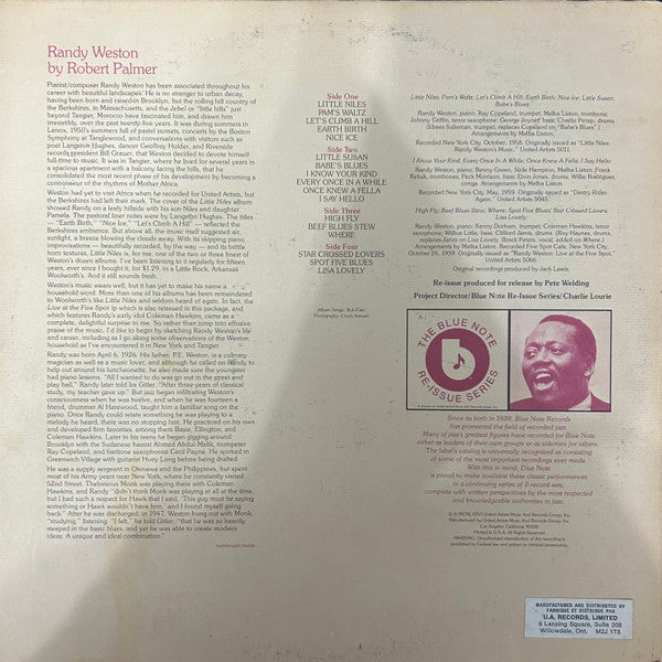 Image of Back Cover of 2xLP - VG/VG - RANDY WESTON, Little Niles (Blue Note; BN-LA598-H2, US 1976, Gatefold), ,  - 3126200E