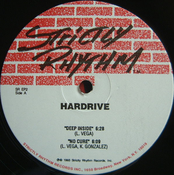 Image of Label Cover of 12" EP - VG+/VG - HARDRIVE, Deep Inside (Strictly Rhythm; SR EP2, US 1993, Picture Sleeve, Masters at Work Classic!!!), conservative grading - one scuff - minor. sleeve in shrink - opened, A1 Deep InsideA2 No CureB1 Just BelieveB2 Maurice's VibeB3 Deep Inside (The Dub) - 2346058S