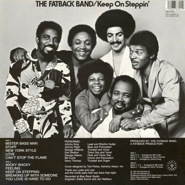 Image of Back Cover of 0814362C: LP - THE FATBACK BAND, Keep On Steppin (Southbound ; SWE001, UK 2000s Reissue)   NEW/NEW