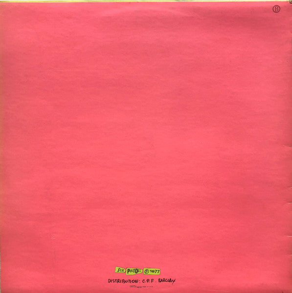 Image of Back Cover of LP - VG/G - SEX PISTOLS, Never Mind The Bollocks Here's The Sex Pistols (Sex Pistols Records; 941 001, France 1977, Blank Back Sleeve), ,  - 3316113C