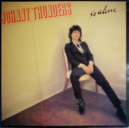 Image of Front Cover of 0245284S: LP - JOHNNY THUNDERS, So Alone (Real; RAL1, UK 1978, Inner) Small old shop sticker on cover. Light wear to sleeve and inner, bit of wear to side 1 label. Really nice disc.   VG/VG+