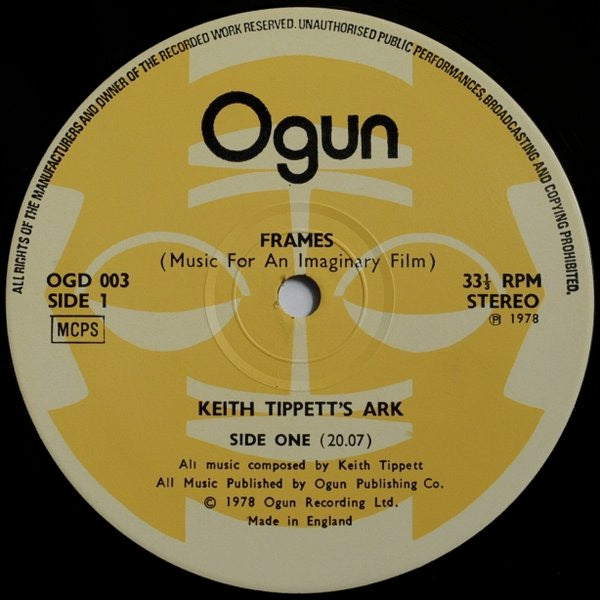 Image of Label Cover of 2xLP - VG+/VG - KEITH TIPPETT'S ARK, Frames (Music For An Imaginary Film) (Ogun; OGD003/004, UK 1978, Laminated Gatefold Sleeve), ,  - 2626235E