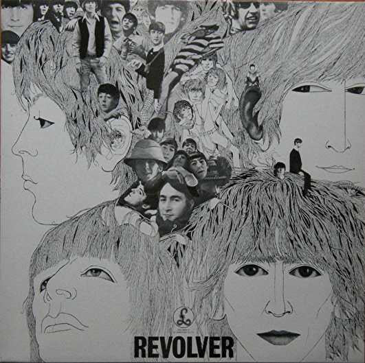 Image of Front Cover of 0526152E: LP - THE BEATLES, Revolver (Parlophone Silver / Black, One Boxed EMI Logo; PCS7009, UK 1969 Reissue, Flipback Sleeve, Stereo)   VG/G