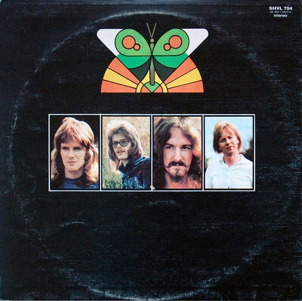 Image of Back Cover of 2714384C: LP - BARCLAY JAMES HARVEST, And Other Short Stories (Harvest Green, Gramophone Co On Rim, EMI Box; SHVL794, UK 1971, Gatefold, Company Inner) Light Marks only. Sleeve has a little sticker damage and some ring wear.  VG/VG