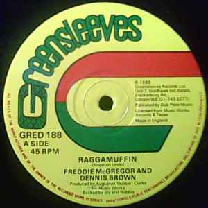 Image of Front Cover of 0516147C: 12" - FREDDIE MCGREGOR AND DENNIS BROWN, Raggamuffin / Mr. Officer (Greensleeves Records; GRED 188, UK 1985, Company Sleeve)   VG/VG+