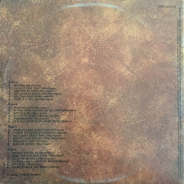 Image of Back Cover of 2xLP - G/EX - THEM, Featuring Van Morrison, Lead Singer (Deram; DPA 3001/2, UK 1973, Gatefold), Water And Sticker Damage To Sleeve,  - 1326134E
