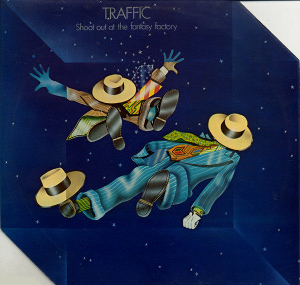 Image of Front Cover of LP - VG/VG - TRAFFIC, Shoot Out at the Fantasy Factory (Island Pink Rim; ILPS9224, UK 1973, Laminated Die Cut Sleeve, Die Cut Inner, a1/b1 Matrix), A few light marks, Printed inner very tatty, Decent sleeve,  - 3816276C