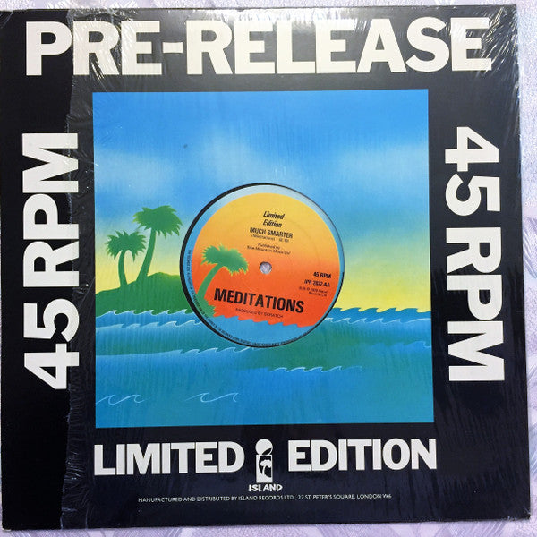 Image of Back Cover of 12" - VG/VG+ - THE MEDITATIONS, Life Is Not Easy / Much Smarter (Island Records; IPR 2022, UK 1978, Company Sleeve, Black Inner, Limited Edition), Shiny EX copy.,  - 3716030C