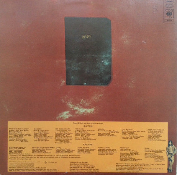 Image of Back Cover of LP - VG/VG - MURRAY HEAD, Nigel Lived (CBS; 65503, UK 1972, Gatefold, Stapled In Booklet), ,  - 2326147E
