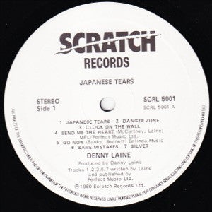 Image of Label Cover of LP - VG/VG+ - DENNY LAINE, Japanese Tears (Scratch Records; EMA781, UK 1980, Insert), Light ring wear,  - 3115600C