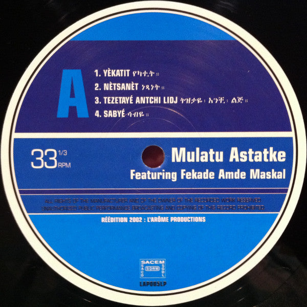 Image of Label Cover of LP - VG+/EX - MULATU ASTATKE FEATURING FEKADE AMDE MASKAL =          *                 , Ethio Jazz =      (L'Ar me Productions; LAP005LP, France 2002 Reissue, Picture Sleeve), Sleeve has minor corner dings. Disc looks virtually unplayed,  - 4126048E