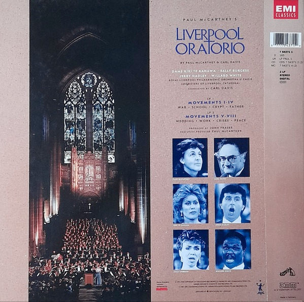 Image of Back Cover of 2xLP - VG+/VG+ - PAUL MCCARTNEY & CARL DAVIS, (Paul McCartney's) Liverpool Oratorio (EMI Classics; 7 54371 1, Worldwide 1991, Box Set, Booklet), ,  - 2716175C