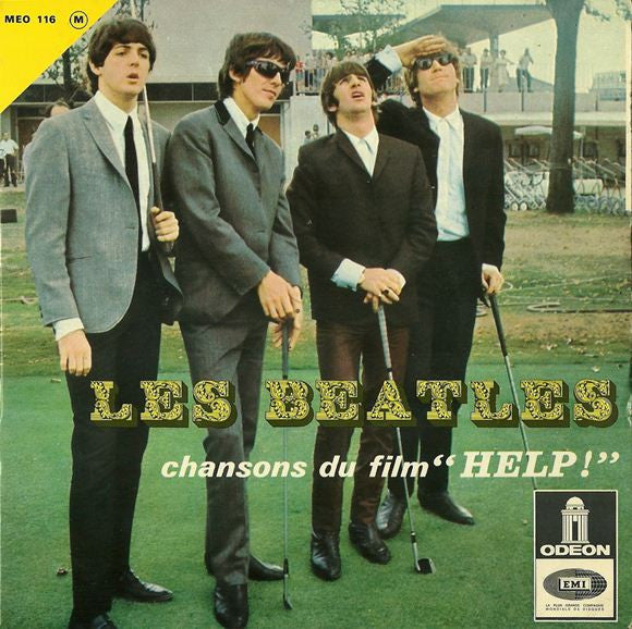 Image of Front Cover of 7" EP - VG/VG - LES BEATLES, Chansons Du Film "Help" (Odeon Red; MEO 116, France 1971 Reissue, Laminated Flipback Sleeve), Pinholes In Corner Of Sleeve,  - 0326316E