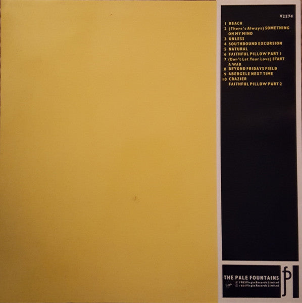 Image of Back Cover of LP - VG+/VG+ - THE PALE FOUNTAINS, Pacific Street (Virgin; V 2274, UK 1984, Inner), A handful of very light hairlines only. Catalogue number written on inner in pen. ,  - 2226283E