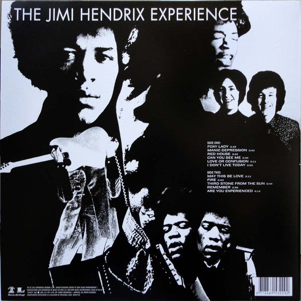 Image of Back Cover of 2135102E: LP - THE JIMI HENDRIX EXPERIENCE, Are You Experienced (Music On Vinyl; MOVLP725, Europe 2010 Reissue, Inner, MONO. 180 Gram Vinyl)   NEW/NEW