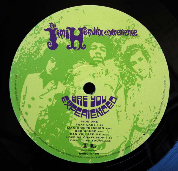 Image of Label Cover of 2135102E: LP - THE JIMI HENDRIX EXPERIENCE, Are You Experienced (Music On Vinyl; MOVLP725, Europe 2010 Reissue, Inner, MONO. 180 Gram Vinyl)   NEW/NEW