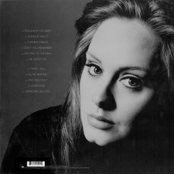 Image of Back Cover of LP - VG+/VG+ - ADELE, 21 (XL; XLLP 520, Europe 2011, Inner), Still In Opened Shrinkwrap,  - 3946123S