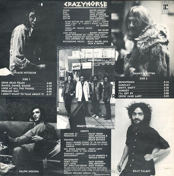 Image of Back Cover of LP - VG/VG - CRAZY HORSE, Crazy Horse (Reprise; RSLP6438, UK 1972), Light hairlines. Sleeve taped across the top seam. ,  - 2226042E