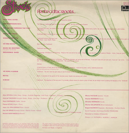 Image of Back Cover of 2514475C: LP - ALAN STIVELL, From Celtic Roots (Fontana; 6325304, UK 1973, Gatefold) Strong VG+, Some Spine Wear  VG/VG+