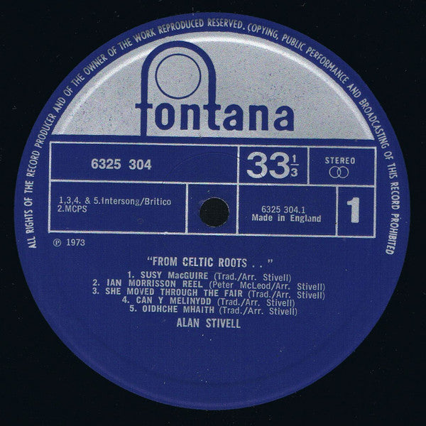 Image of Label Cover of 2514475C: LP - ALAN STIVELL, From Celtic Roots (Fontana; 6325304, UK 1973, Gatefold) Strong VG+, Some Spine Wear  VG/VG+