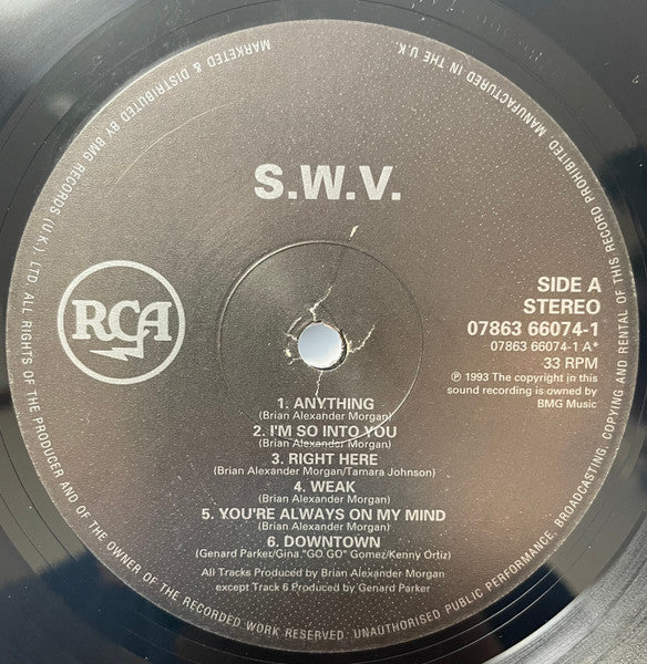 Image of Label Cover of 4644413S: LP - SWV, It's About Time (RCA; 07863 66074 1, UK 1992, Picture Sleeve) Very light marks only. Minor edge creasing and spine damage.   VG/VG